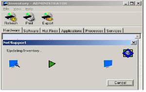 Gambar . Netsupport memproses Hardware dan Sofware pada Komputer Client.
